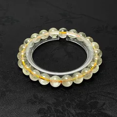 天然石★【20A黄金タイチンルチル】★ブレスレット 天然石 金運  8.8-9.3mm ZB10267