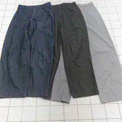 ◇ Θ ユニクロ UNIQLO レディース ワイドパンツ 3本セット Mサイズ ネイビー系・ブラック系・グレー系 E  【1602130000807】