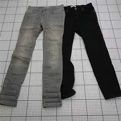 ◇ Θ ザラ ZARA Z1975 デニムパンツ 2本セット グレー系・ブラック系 レディース E  【1602130000784】