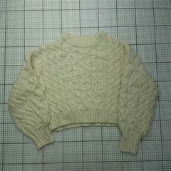 ◇ Θ リリーブラウン Lily Brown ケーブル編みショート丈ニット Fサイズ アイボリー系 レディース E  【1602130003433】