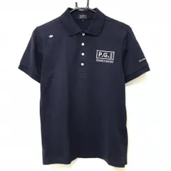 パーリーゲイツ 半袖ポロシャツ ネイビー×白 バックロゴ メンズ 4(M) ゴルフウェア PEARLY GATES