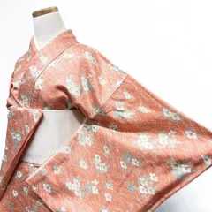 小紋　椿　波模様　花模様　ネオンカラー　着物　014b p