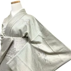 付け下げ　絞り　鹿の子　流線　松模様　紗綾形地紋　着物　014b p