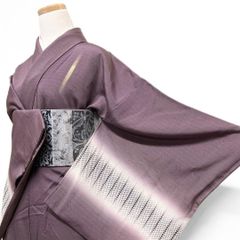 単衣夏着物】絽 白鷺 紫正絹 付下げ 御所解 - メルカリ