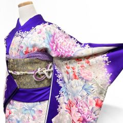 振袖 総絞り ぼかし 菊花 梅花 花車 成人式 着物 052b - メルカリ