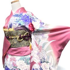 振袖 刺繍 金彩 藤の花 桔梗 牡丹 菊花 成人式 着物 052b - メルカリ