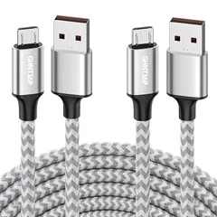 【新品】 GHNTJAP マイクロ USB ケーブル 2M 【2本セット】 Micro USB ケーブル QC3.0急速充電 データ転送 アンドロイド充電ケーブル Androidスマホ対応 高耐久ナイロン 1