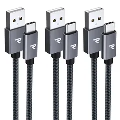 【新品】 【1m+1m+2m 3本/黒】RAMPOW usb c ケーブル タイプc ケーブル 15W QC3.0対応高速充電 USB-C & USB-A 2.0規格データ転送 iPhone17/Air/16/16e/15 充電 Sony Xperia/S 0