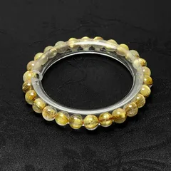 天然美品★【40A太陽花タイチンルチル】★黄金針水晶ブレスレット 天然石 金運 6.8-7.2mm ZB10289