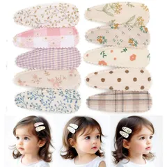 【人気商品】赤ちゃん ヘアピン 布地 ベビー パッチンどめ パッチン留め ぱっちんどめ パッチンピン スリーピン ヘアピン ヘアアクセサリー 10点セット 髪飾り 髪留め 赤ちゃん キッズ 女の子 花 リボン クマ お誕生日 プレゼント