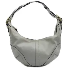 コーチ　レザー　ホワイト　ハーフムーン　ハンドバッグ　1044