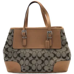 コーチ　シグネチャー　キャンバス　ベージュ　ハンドバッグ　E-627