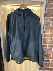 A-1761 チャンピオン champion アノラックパーカー ナイロンジャケット ハーフジップ ナイロンパーカー フリース ネイビー イエロー サイズL