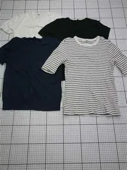 ◇ Θ ユニクロ UNIQLO クルーネック半袖Tシャツ 4枚セット メンズ Mサイズ E  【1602190011966】