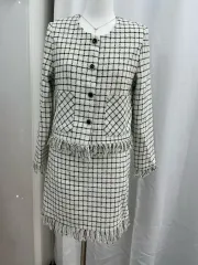 ツイード チェック セットアップ ジャケット スカート