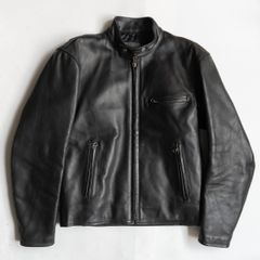 usedショット☆641☆立ち襟シングルライダースジャケット☆黒×34☆USA