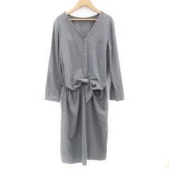 オフオン ofuon ワンピース ロング丈 長袖 40 L チャコールグレー /YM6