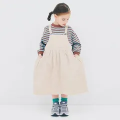 《新品》p.premier ワークジャンスカ 80㎝～120㎝ アイボリー 子供服 ジャンパースカート P217035