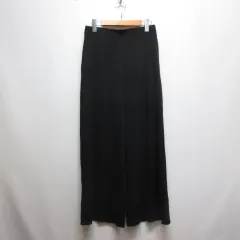 ユニクロ UNIQLO 美品 クレープジャージー ストレート パンツ L 黒 ブラック