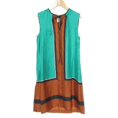 未使用 DIANE von FURSTENBERG ダイアンフォンファステンバーグ シルク ドレスワンピース サイズ4 グリーン  レディース 古着 中古 USED