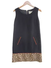 k05250324151　Chesty　0　紺色×オレンジ×ベージュ×茶色　XSサイズ程度　ワンピース or ドレス　ワンピース　秋冬