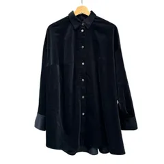 nagonstans ナゴンスタンス 25AW unbalance shirt アンバランスコーデュロイシャツ 470IA830-1231 M ブラック 15263のサムネイル