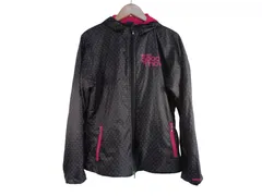 k05250324046　Reebok　XLサイズ　黒×ピンク　　アウター　ジップアップパーカー　通年