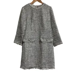 美品 Apuweiser-riche アプワイザーリッシェ 22AW ツイードワンピース サイズ1 グレー レディース 古着 中古 USED