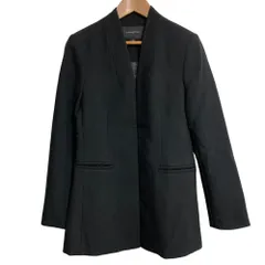 美品 BANANA REPUBLIC バナナリパブリック BI STRETCH COLLARLESS BLAZER ノーカラー ジャケット サイズ00 ブラック レディース 古着 中古 USED