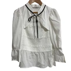 美品 22AW SNIDEL スナイデル デコルテオープンブラウス SWFB224154 サイズF ホワイト レディース 古着 中古 USED