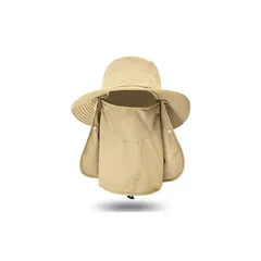 【新品】 [LeafIn] フィッシングハット サファリハット つば広 ガーデニング 帽子 シェードハット メンズ メッシュ UVカット 日焼け防止 3way 折りたたみ 釣り 登山 アウトドア スポーツ 9073(カーキ) 1