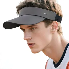 【新品】 [Croogo] スポーツ サンバイザー ジョギング ランニング ゴルフ テニス メンズ レディース 帽子 折りたたみ 吸汗速乾 抗菌防臭 日焼け防止 UVカット 紫外線対策 軽量 ベースボールキャップ 夏(G-RNKD01-ダークグレー) 0