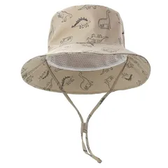 【新品】 [Umeloeo] ベビーハット 子供 帽子 サファリハット 恐竜プリント 帽子 日よけ帽子 サンハット 可愛い 幼児用 肌優しい UVカット 紫外線対策 軽量 折り畳み 通園 通学 遠足 海遊び 男の子 女の子 紐付き サイズ調整 (M, カー 1