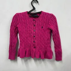 正規品/6 ラルフローレン キッズ ケーブル編み カーディガン SS