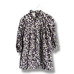 Bonpoint ボンポワン ワンピース チェリー柄 コーデュロイ キッズ服 子供服 長袖 ドレス プルオーバー おんなのこ サイズ6A ベージュ 春 久喜倉庫店 23 No.K 1639