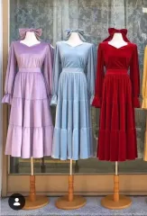 Unjin プレミアム ラプンツェル ドレス ツアーベルベット 薄いスカイ