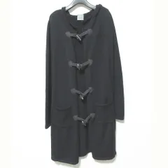 美品 PREMISE for theory luxe プレミスフォーセオリーリュクス ニットダッフルコート カーディガン 38 ブラック レディース 古着 中古 USED