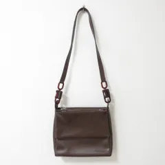 良品 LANVIN ランバン レザー ショルダーバッグ ブラウン レディース 古着 中古 USED