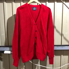 2172 Jantzen カーディガン レッド L ジャンセン ニット セーター 無地 USA製 90s 古着卸 アメリカ仕入のサムネイル