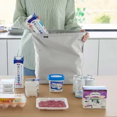 新品 送料無料 山崎実業 tower タワー 量によって調節できる保冷＆保温ショッピングエコバッグ 10656 ライトグレー｜沖縄発送不可【SPORTUS】