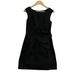 LANVIN en Bleu(ランバンオンブルー) ワンピース サイズ38 M レディース美品  黒 ノースリーブ/フラワー