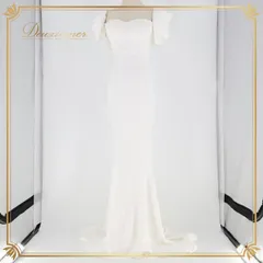 FAERIESTY ホワイト系 ワンピース ドレス ウエディングドレス マーメイド 前撮り 結婚式 白 無地 シンプル 伸縮 ストレッチ フリル リボン ヘアアクセサリー ティアラ ネックレス ピアス アームカバー 華やか ポーチ シルバー系 ピンク系