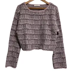 美品 24AW PROPORTION BODY DRESSING プロポーションボディドレッシング ツイードニットトップス サイズFR パープル レディース 古着 中古 USED