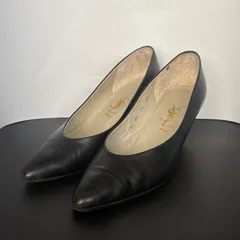 イヴサンローラン YSL Yves Saint Laurent パンプス pumps ポインテッドトゥ pointed toe レザー 36.5 23.5cm ブラック 黒