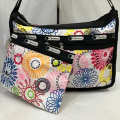 439　LeSportsac　レスポートサック　デラックスエブリデイ　ショルダーバッグ　ポーチ付き　レディース　軽量　カジュアル　シンプル　きれいめ　花柄　フラワー　ブラック　黒