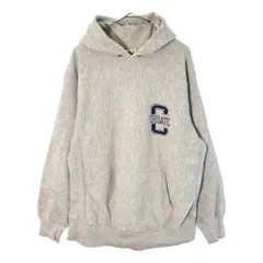80年代 USA製 Champion チャンピオン REVERSE WEAVE リバースウィーブ カレッジ パーカー スクール グレー(メンズ XL)中古 古着 X4737