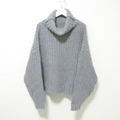 美品 Mila Owen ミラオーウェン 21AW ウールブレンド ハイネック オーバーサイズ ニット セーター 1 グレー レディース 古着 中古 USED