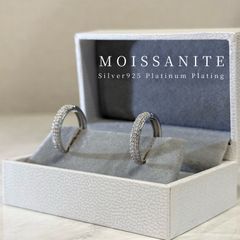 モアサナイト2.2ct フープピアス Silver925プラチナ加工 金アレ対応 