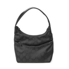 GUCCI グッチ ホースビット柄 ハンドバッグ ブラック キャンバス 保存 GUCCI グッチ ホースビット柄 ハンドバッグ ブラック キャンバス 保存