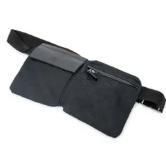 [中古] GUCCI グッチウエストポーチ黒GGキャンバスA